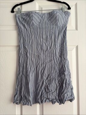 American Eagle Striped Mini Dress with Zipper and No-Slip Top!